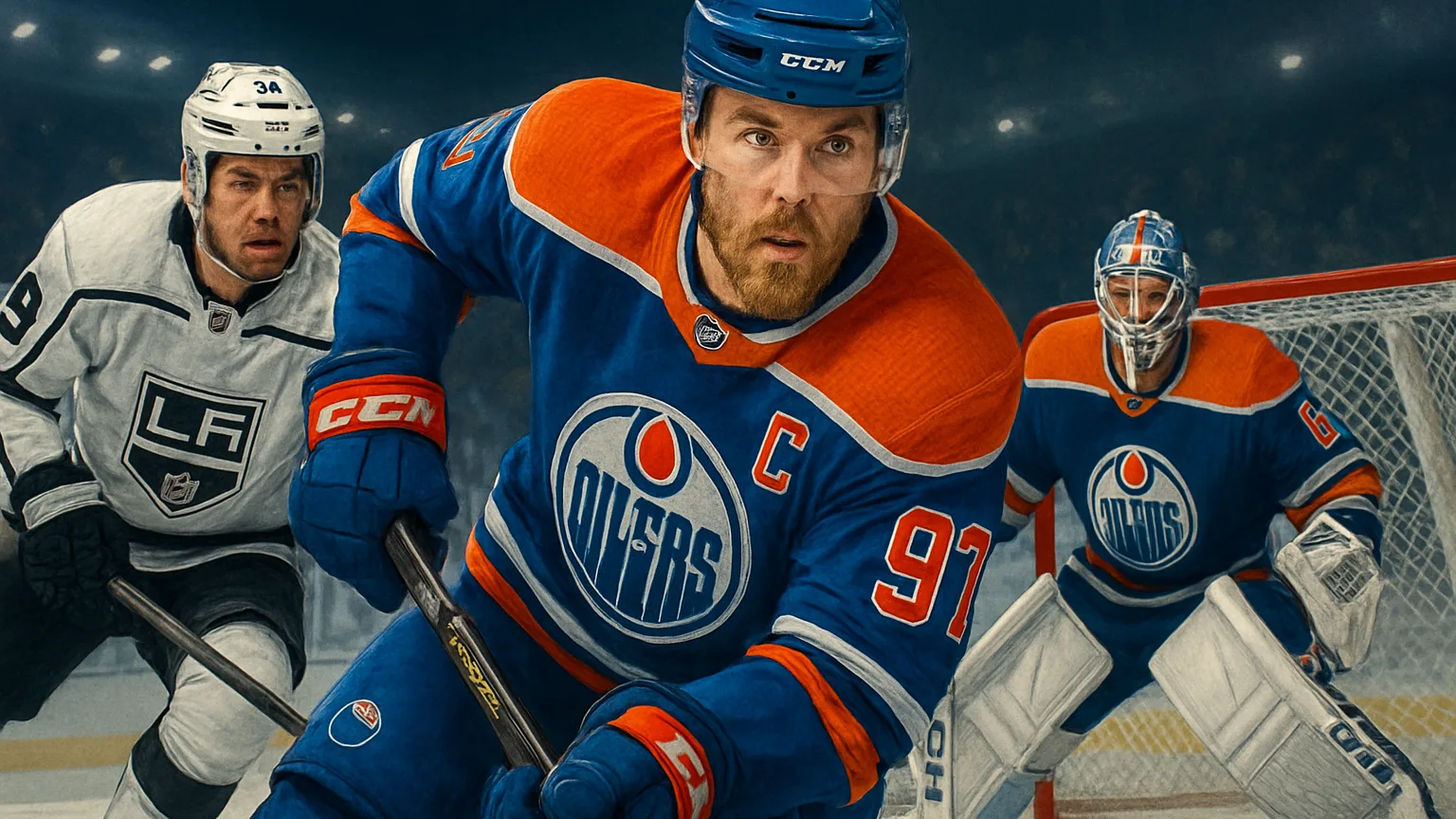 Illustration for: Oilers stay unbeaten in regulation with 4-1 win over Kings