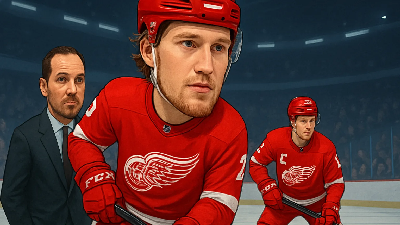 Illustration for: Red Wings interim GM Horcoff: No interest in trading Edvinsson