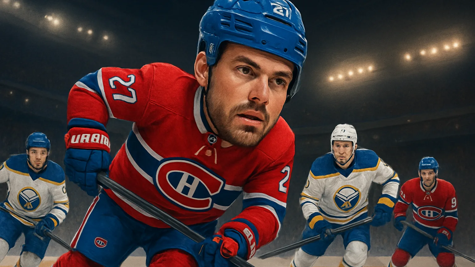 Illustration for: Bolduc's shootout goal lifts Canadiens past Sabres 4-3