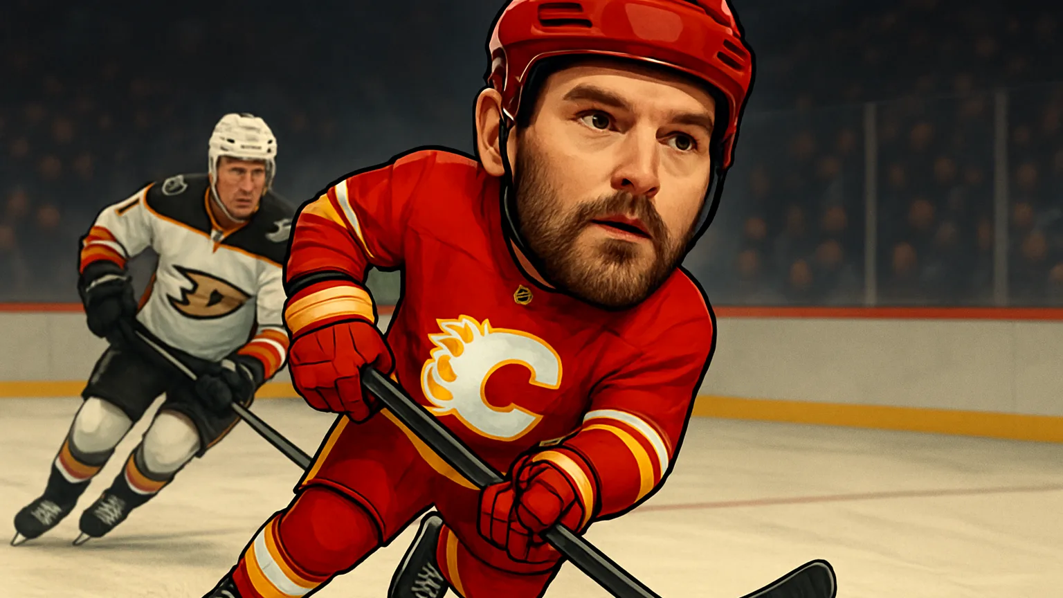 Illustration for: Flames earn first win of season, 4-2 over Ducks