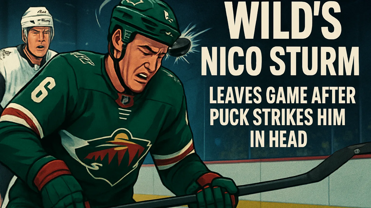 Wild's Nico Sturm leaves game after puck strikes him in head