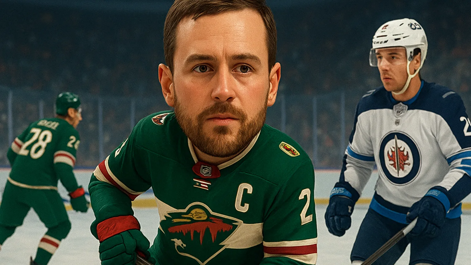 Illustration for: Wild captain Jared Spurgeon misses game against Jets with upper-body injury