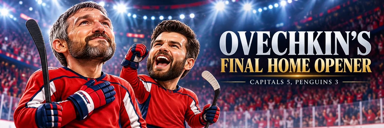 Capitals beat Penguins 5-3 in Ovechkin's final home opener